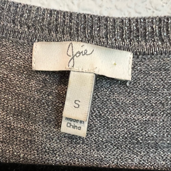 Joie gray vneck sweater metallic flecks size small - Picture 3 of 4